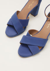 Navy Suede Platform Heels - Cornflower