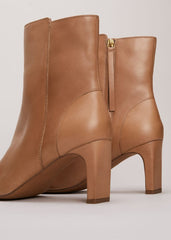 Brown Leather Ankle Boots - Light Tan
