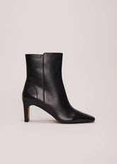 Brown Leather Ankle Boots - Black