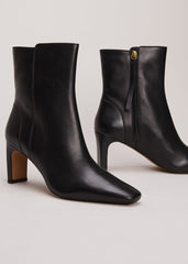 Brown Leather Ankle Boots - Black