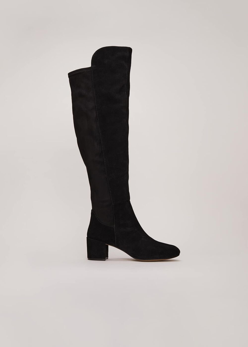 Milly Black Leather Knee High Boots - Black