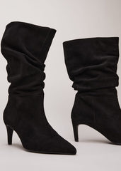 Black Suede Boots - Black