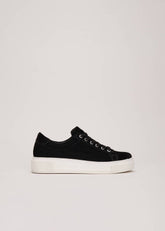 Black Velvet Trainers - Black