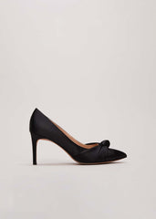 Black Satin Court Heels - Black