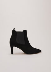 Black Suede Ankle Boots - Black