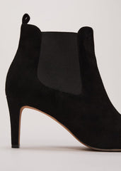 Black Suede Ankle Boots - Black