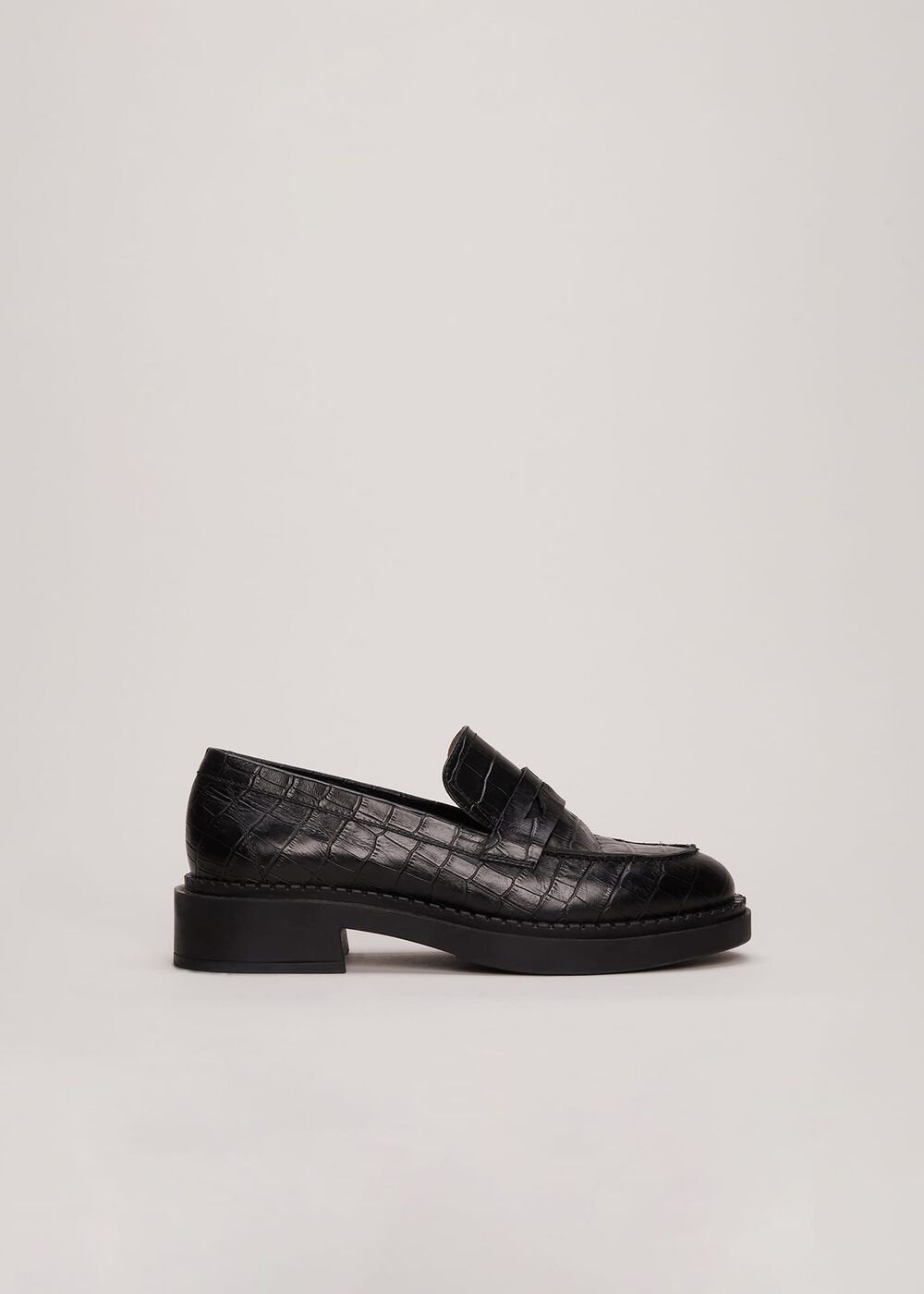 Black Chunky Loafers - Black