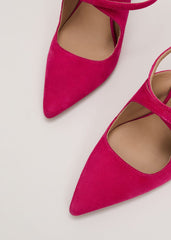 Cross Over Ankle Shoes - Pink
