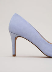Satin Twist Peeptoe Shoes - Pale Blue