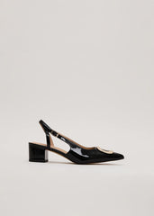Patent Block Heel Shoes - Black