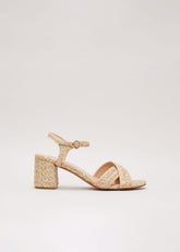 Raffia Block Heel - Natural