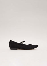 Leather Square Toe Mary Jane - Black