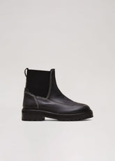 Black Feature Stitch Chunky Chelsea Boot - Black