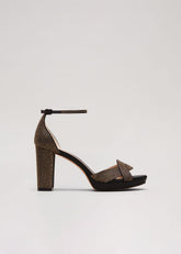 Embellished Crossover Platform Sandal - Gold