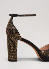 Embellished Crossover Platform Sandal - Gold