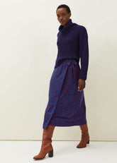 Lou Lou Animal Print Wrap Skirt - Spice/Ink