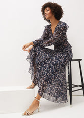 Lola Floral Co-Ord Maxi Skirt - Navy/Pink