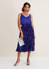Clarisse Print Skirt - Cobalt/Multi