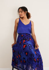 Clarisse Print Skirt - Cobalt/Multi