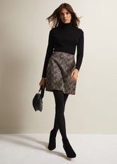 Kilah Jacquard Mini Skirt - Gold