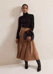 Trinity Pleated Skirt - Brown
