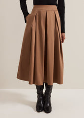 Trinity Pleated Skirt - Brown