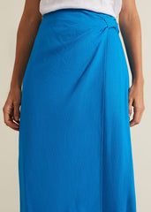 Hayden Linen Wrap Skirt - Blue