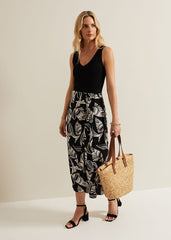 Ayana Printed Skirt - Black/Ivory