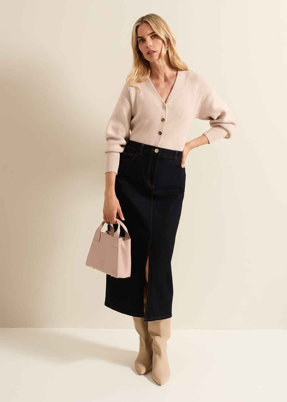 Amani Dark Wash Denim Skirt - Dark Wash