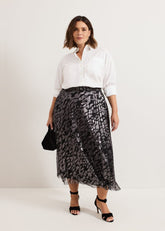 Zoe Metallic Pleated Skirt - Metallic