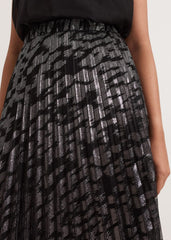 Petite Zoe Metallic Pleated Skirt - Metallic