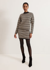 Tanya Lurex Geo Mini Skirt - Gunmetal