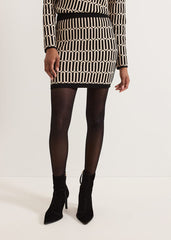 Tanya Lurex Geo Mini Skirt - Gunmetal