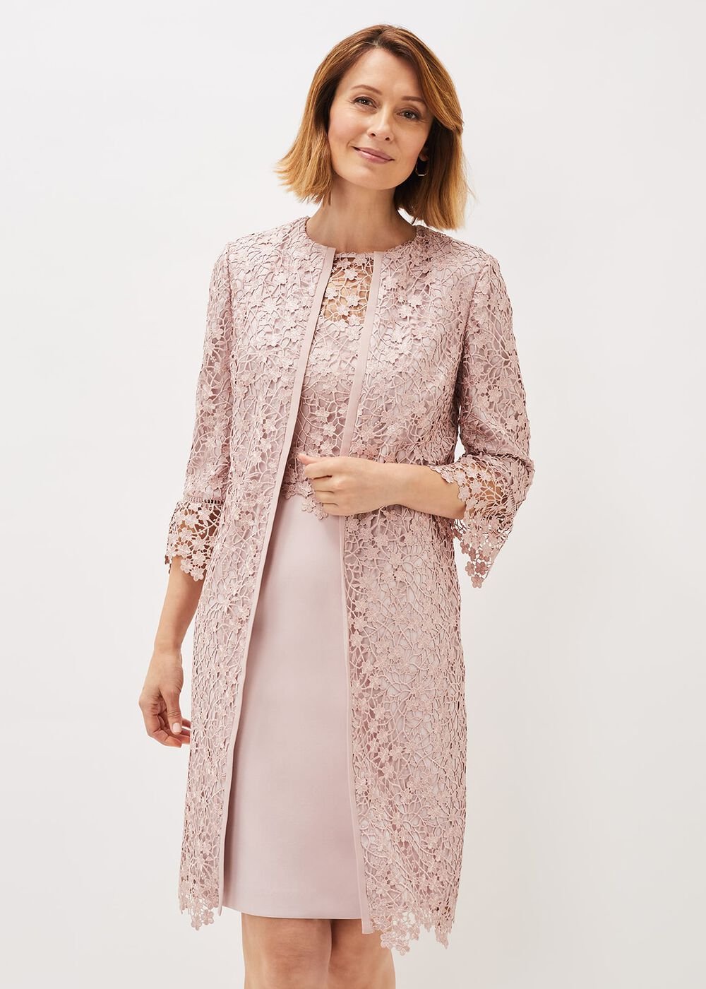 Mariposa Lace Occasion Coat - Antique Rose