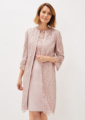 Mariposa Lace Occasion Coat - Antique Rose