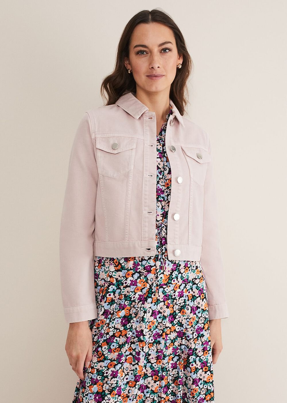 Caitlin Denim Jacket - Frosted Heather