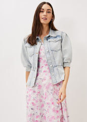 Karys Fashion Puff Sleeve Jacket - Denim