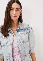Karys Fashion Puff Sleeve Jacket - Denim