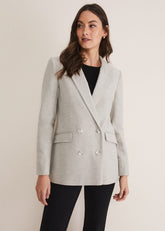 Drew Wool Blazer - Grey/Neutral