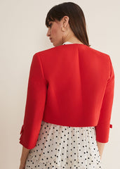 Zoele Bow Detail Jacket - Red