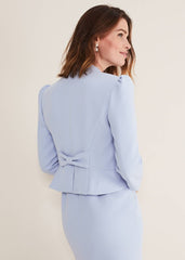 Isabella Bow Jacket - Light Cornflower