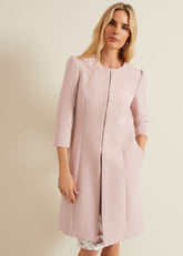 Venita Bow Long Jacket - Antique Rose