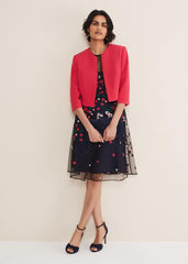 Cara Textured Jacket - Raspberry