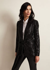Ameera Sequin Soft Blazer - Black