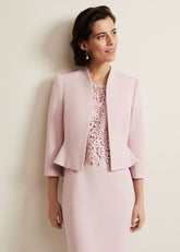 Daisy Peplum Jacket - Pale Pink