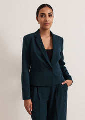 Petite Arabella Crop Blazer - Green