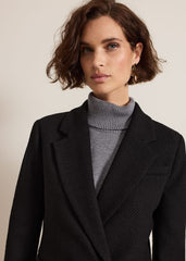 Kiana Boucle Longline Blazer - Black