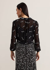 Annette Sequin Embellished Cover Up - Black