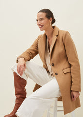 Lydia Red Wool Smart Coat - Camel