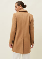 Lydia Red Wool Smart Coat - Camel
